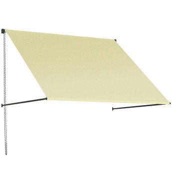 Store Banne Tewdric Rétractable Manuel Réglable Terrasse Commerce Crème 150x116cm