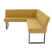 Banquette d'angle HWC-O82, banquette de salle à manger tissu chenille / métal, 159 x 210 cm - jaune