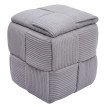 Pouf HWC-Q47, pouf ottoman rembourré, avec couvercle et compartiment de rangement, en Velours (260 g