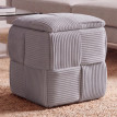 Pouf HWC-Q47, pouf ottoman rembourré, avec couvercle et compartiment de rangement, en Velours (260 g