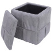 Pouf HWC-Q47, pouf ottoman rembourré, avec couvercle et compartiment de rangement, en Velours (260 g