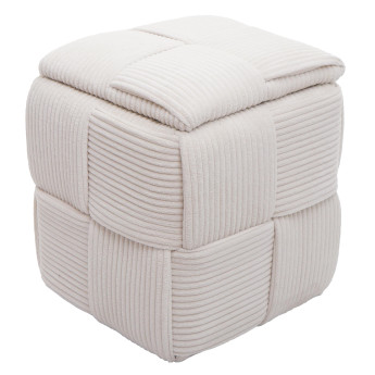 Pouf HWC-Q47, pouf ottomane rembourré, avec couvercle et compartiment de rangement, en Velours (260