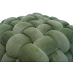 Pouf HWC-Q48, pouf ottoman rembourré à noeuds, velours (220 g/m2) 39 cm - vert