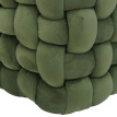 Pouf HWC-Q48, pouf ottoman rembourré à noeuds, velours (220 g/m2) 39 cm - vert