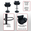 Lot de 2 tabourets de bar HWC-M67, tabourets pivotants avec accoudoirs et repose-pieds, en similicui