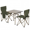 Ensemble de camping HWC-Q39, table et 2 chaises pliantes, chaise de péche pliable, métal et tissu -