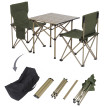 Ensemble de camping HWC-Q39, table et 2 chaises pliantes, chaise de péche pliable, métal et tissu -