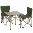 Ensemble de camping HWC-Q39, table et 2 chaises pliantes, chaise de péche pliable, métal et tissu -