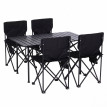 Ensemble de camping HWC-Q39, table et 4 chaises pliantes, chaises de péche pliables, métal et tissu