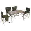 Ensemble de camping HWC-Q39, table et 4 chaises pliantes, chaises de péche pliables, métal et tissu
