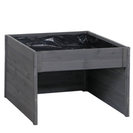 Garage pour robot tondeuse avec bac à plantes HWC-Q17 bois certifié FSCé 50x70x80 cm - gris-anthraci