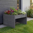 Garage pour robot tondeuse avec bac à plantes HWC-Q17 bois certifié FSCé 50x70x80 cm - gris-anthraci