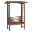 Arche à roses avec banc HWC-Q21, arche de jardin, tuteur, banc de jardin en bois, certifié MVG, 201