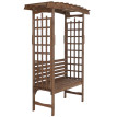 Arche à roses avec banc HWC-Q21, arche de jardin, tuteur, banc de jardin en bois, certifié MVG, 201
