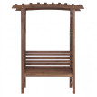 Arche à roses avec banc HWC-Q21, arche de jardin, tuteur, banc de jardin en bois, certifié MVG, 201