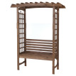 Arche à roses avec banc HWC-Q21, arche de jardin, tuteur, banc de jardin en bois, certifié MVG, 201