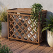 Cache pour climatiseur/échangeur thermique HWC-Q14, cache en bois certifié MVG 78 x 90 x 45 cm - bru