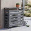 Cache pour climatiseur/échangeur thermique HWC-Q15, cache en bois certifié MVG 78 x 84 x 32 cm - gri