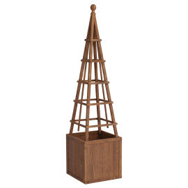 Jardiniére avec treillis HWC-Q18, bac à plantes avec treillis, jardiniére 168x40x40 cm - brun foncé