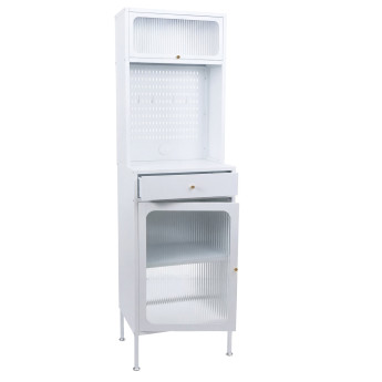 Buffet haut HWC-P99, meuble de cuisine haut avec rangement pour robot aspirateur, compartiments de r