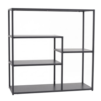 étagére HWC-P98, étagére de salon, étagére sur pied, étagére de rangement, métal industriel 80 x 80