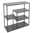 étagére HWC-P98, étagére de salon, étagére sur pied, étagére de rangement, métal industriel 80 x 80
