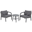 Ensemble de salon en aluminium HWC-P82, salon de jardin pour balcon comprenant une table et des chai