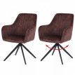 Lot de 2 chaises de salle à manger HWC-L79, chaises de cuisine avec accoudoirs pivotants et retour a