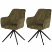 Lot de 2 chaises de salle à manger HWC-L79, chaises de cuisine avec accoudoirs pivotants et mécanism