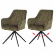Lot de 2 chaises de salle à manger HWC-L79, chaises de cuisine avec accoudoirs pivotants et mécanism