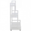 étagére à plantes en bambou HWC-Q33, étagére en escalier pour fleurs, 3 niveaux, roulettes, 105 x 90
