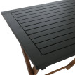 Ensemble HWC-P71, salon de jardin 2 chaises et table, bois d'acacia pliable - vert naturel