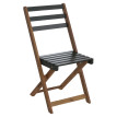 Ensemble HWC-P71, salon de jardin 2 chaises et table, bois d'acacia pliable - vert naturel