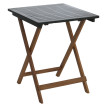 Ensemble HWC-P71, salon de jardin 2 chaises et table, bois d'acacia pliable - vert naturel