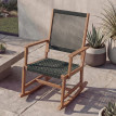 Fauteuil à bascule HWC-P73, fauteuil à bascule d'extérieur pour jardin, chaise longue à bascule, boi