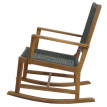 Fauteuil à bascule HWC-P73, fauteuil à bascule d'extérieur pour jardin, chaise longue à bascule, boi