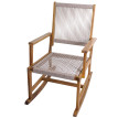 Fauteuil à bascule HWC-P73, fauteuil à bascule d'extérieur pour jardin, chaise longue à bascule, boi