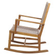Fauteuil à bascule HWC-P73, fauteuil à bascule d'extérieur pour jardin, chaise longue à bascule, boi