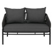 Banc de jardin en aluminium HWC-P90, canapé de jardin, banc d'extérieur, tressage en corde, tissu/te