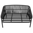 Banc de jardin en aluminium HWC-P90, canapé de jardin, banc d'extérieur, tressage en corde, tissu/te