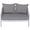 Banc de jardin en aluminium HWC-P90, canapé de jardin, banc d'extérieur, tressage en corde, tissu/te