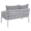 Banc de jardin en aluminium HWC-P90, canapé de jardin, banc d'extérieur, tressage en corde, tissu/te