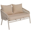 Banc de jardin en aluminium HWC-P90, canapé de jardin Banc d'extérieur, tressage en corde Tissu/text