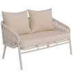 Banc de jardin en aluminium HWC-P90, canapé de jardin Banc d'extérieur, tressage en corde Tissu/text