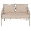 Banc de jardin en aluminium HWC-P90, canapé de jardin Banc d'extérieur, tressage en corde Tissu/text