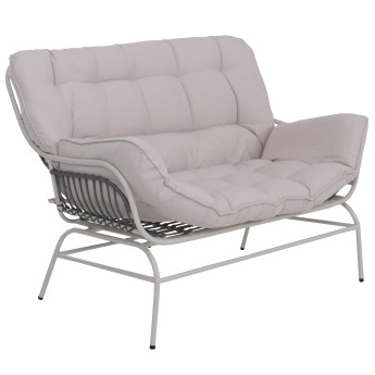 Canapé 2 places HWC-P75, canapé de jardin, banc de jardin, canapé 2 places, tissu 220 g/m2, polyroti