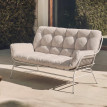 Canapé 2 places HWC-P75, canapé de jardin, banc de jardin, canapé 2 places, tissu 220 g/m2, polyroti
