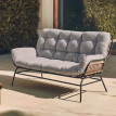 Canapé 2 places HWC-P75, canapé de jardin, banc de jardin, canapé 2 places, tissu 220 g/m2, polyroti