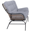 Canapé 2 places HWC-P75, canapé de jardin, banc de jardin, canapé 2 places, tissu 220 g/m2, polyroti