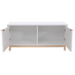 Banc HWC-P54, banc de vestiaire, étagére à chaussures, rangement à chaussures, MDF mélaminé, faéade